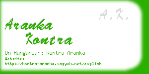 aranka kontra business card